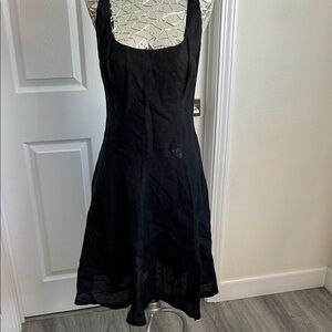 Black Linen Sleeveless Dress European Size 42